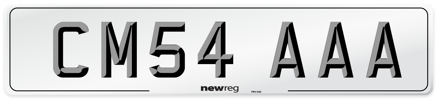 CM54 AAA Number Plate from New Reg